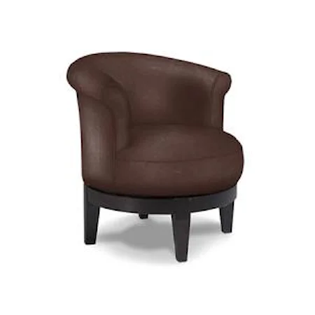 Chic Attica Swivel Chair with Traditional Rolled Chair Back